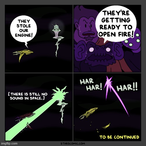 The Theseus gets destroyed | image tagged in stars,engine,pirate,spaceship,laser,destruction | made w/ Imgflip meme maker