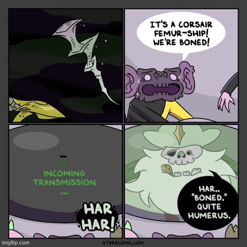 image tagged in stars,spaceship,skeleton,pirate,bones,puns | made w/ Imgflip meme maker