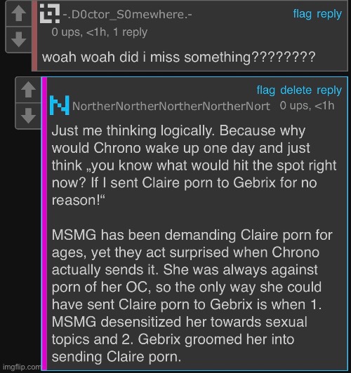 Chrono is innocent, Gebrix isn’t. Tell your friends. | made w/ Imgflip meme maker