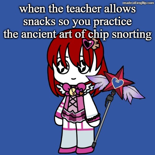 it's not crack, but it works | when the teacher allows snacks so you practice the ancient art of chip snorting | image tagged in lobotomy corp dragnoc queen of hatred e g o | made w/ Imgflip meme maker