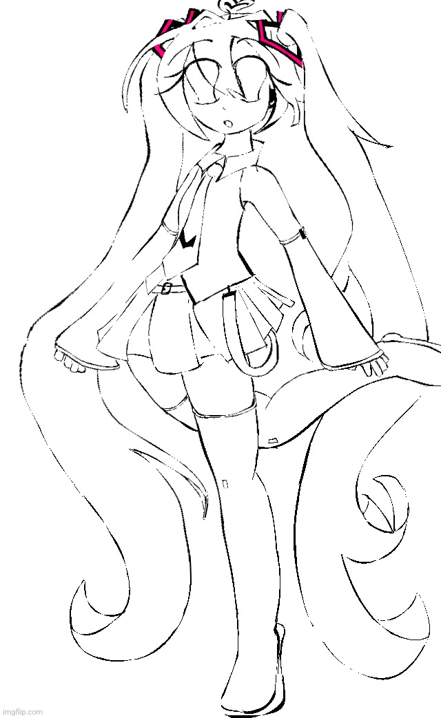 miku v6 for miku day/ first posted drawing on my first art tablet yayyyy | made w/ Imgflip meme maker