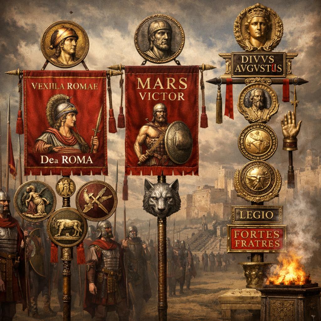 D. Roma (the goddess Rome) --Some vexilla and medallions depicte Blank Meme Template