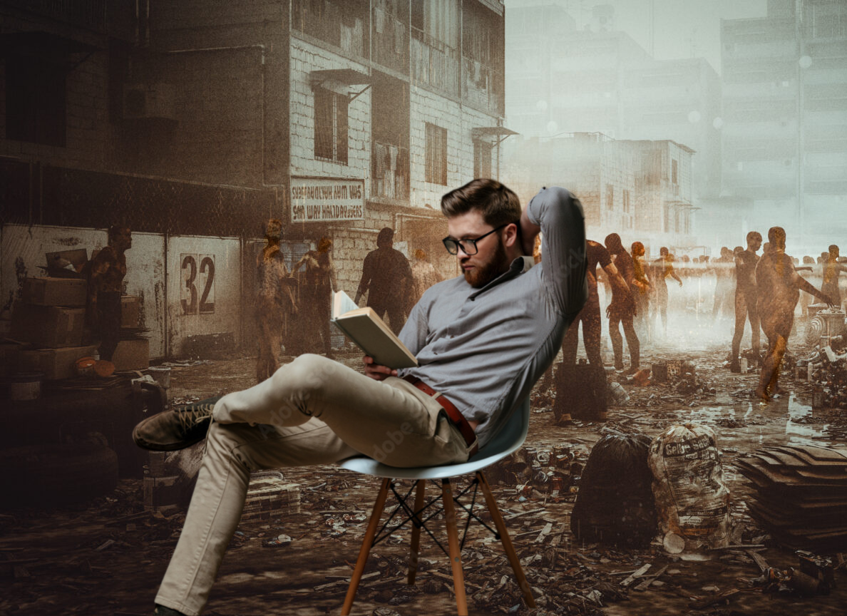 Reading during apocalypse Blank Meme Template