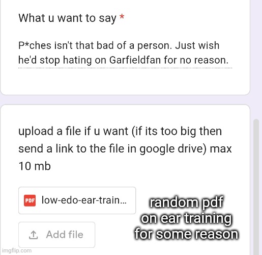 random pdf on ear training for some reason | made w/ Imgflip meme maker