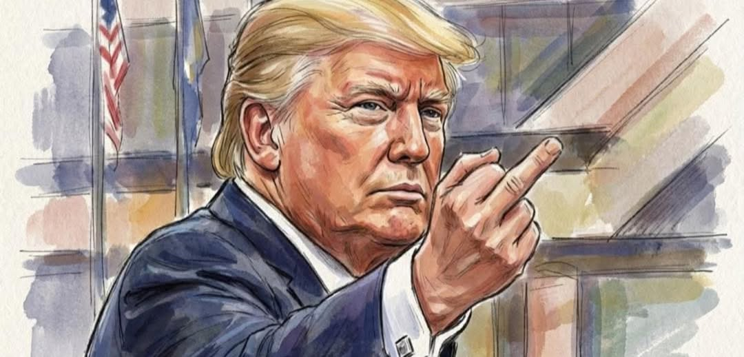 trump finger flip off Blank Meme Template