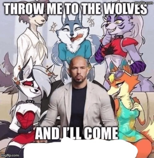 Throw me to the wolves and I’ll come [blank] | image tagged in throw me to the wolves and i ll come blank | made w/ Imgflip meme maker