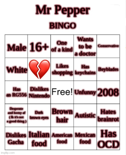 bored af | image tagged in mr pepper/dr pepper bingo | made w/ Imgflip meme maker