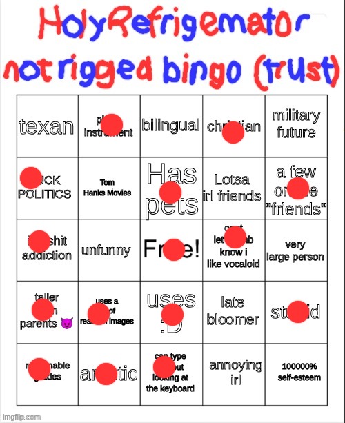 guys I think I'm allergic to my new deodorant because my armpits keep feeling scratchy. | image tagged in holyrefrigemator bingo version too many | made w/ Imgflip meme maker