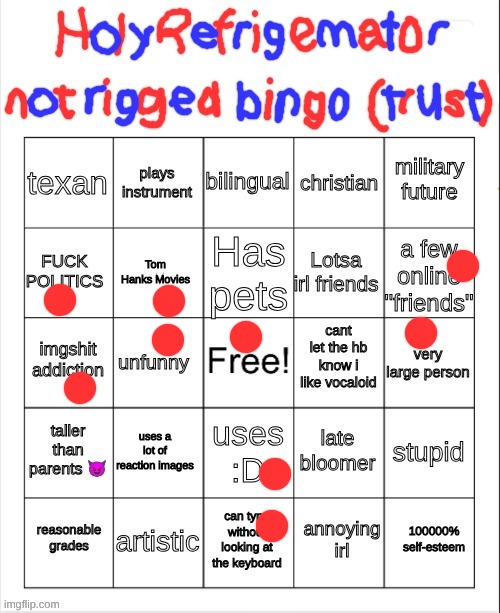 move the quotation marks in online friends to irl friends and change lotsa to some | image tagged in holyrefrigemator bingo version too many | made w/ Imgflip meme maker