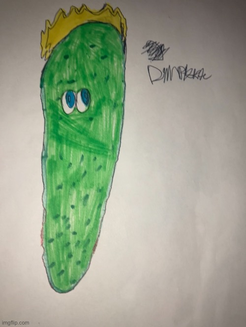 Drawing of my OC | image tagged in dilly pickle,dillpickles12,a_real_one,oc | made w/ Imgflip meme maker