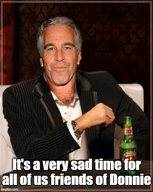 It's a very sad time for all of us friends of Donnie | image tagged in the most interesting epstein | made w/ Imgflip meme maker