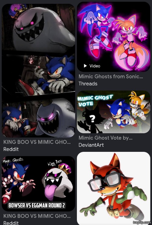 Even the damn Mimic Ghost has fanart! | image tagged in sonic the mimic,or,tails the mimic | made w/ Imgflip meme maker