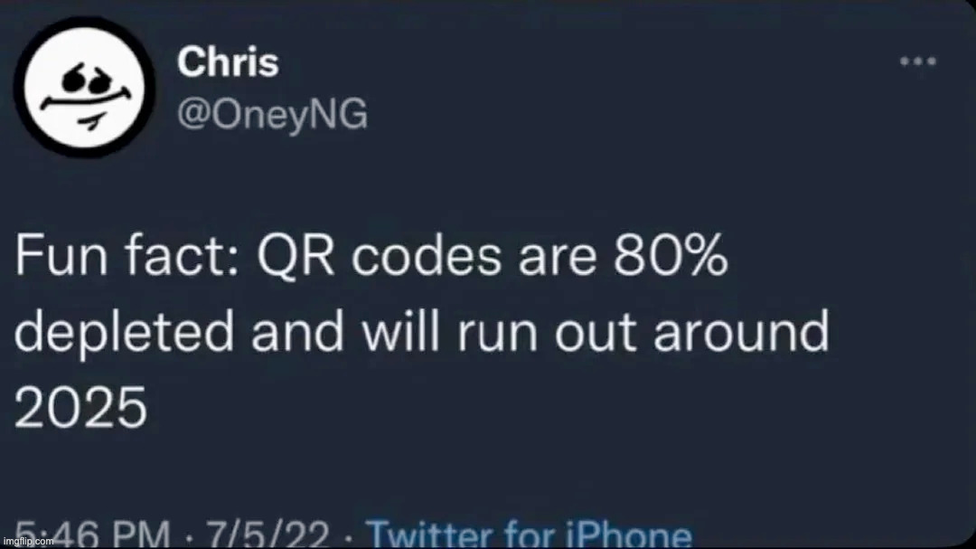 There are no QR codes left. | made w/ Imgflip meme maker