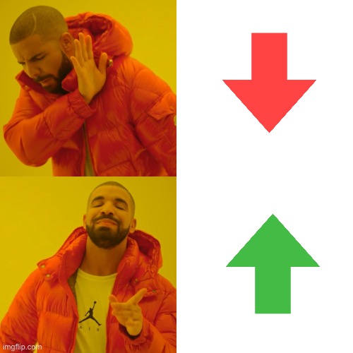 Drake Upvote | image tagged in memes,drake hotline bling,upvote,downvote,imgflip | made w/ Imgflip meme maker