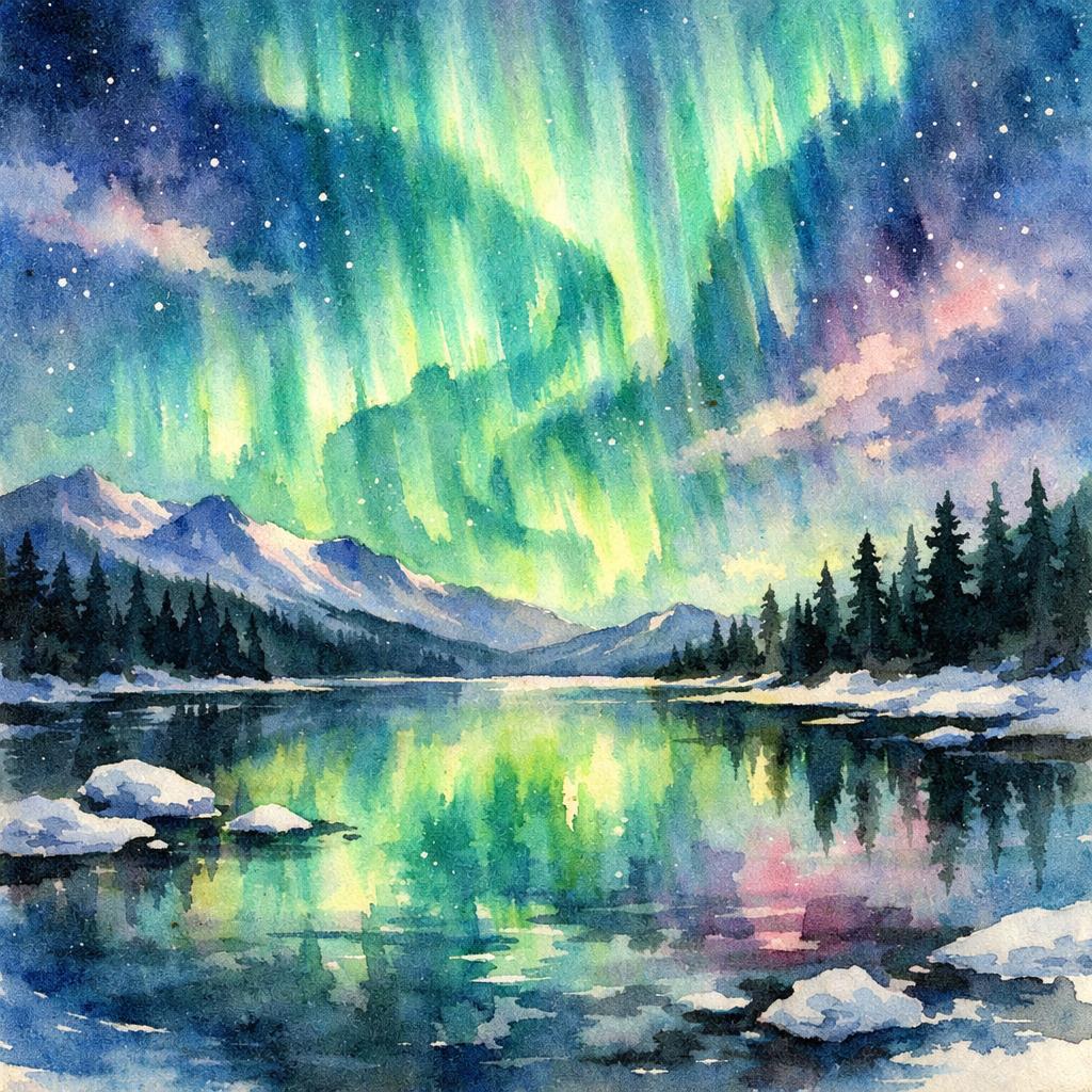 aurora borealis Blank Meme Template