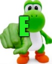E | E | image tagged in memes,yoshi,dinosaur,green | made w/ Imgflip meme maker