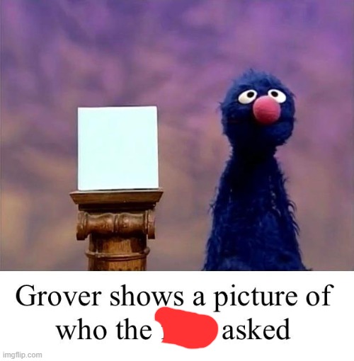 Grover: Who Asked | image tagged in grover who asked | made w/ Imgflip meme maker