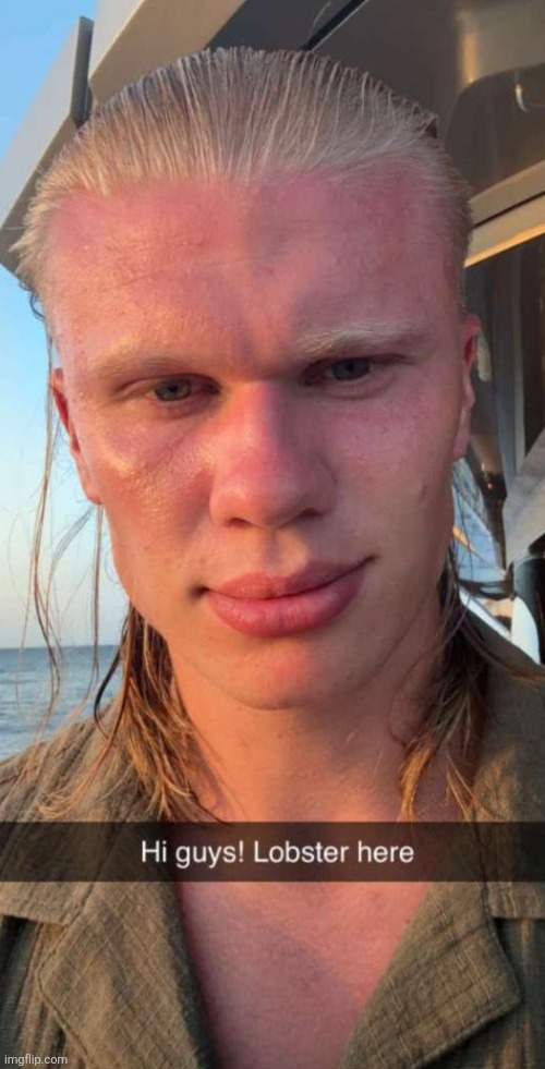 Erling Haaland my beloved | image tagged in hi guys lobster here | made w/ Imgflip meme maker