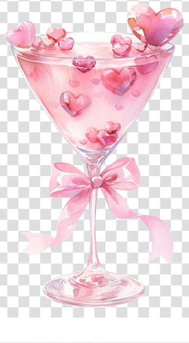 High Quality Pink heart cocktail Blank Meme Template