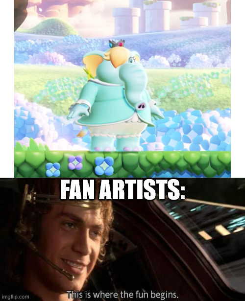 Here we go again... | FAN ARTISTS: | image tagged in this is where the fun begins,super mario | made w/ Imgflip meme maker