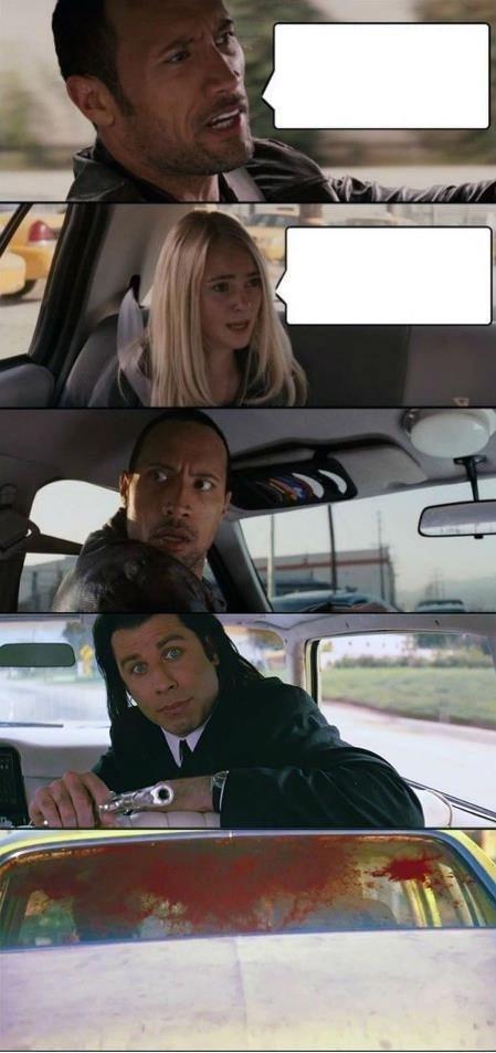 High Quality The Rock and Pulp Fiction Blank Meme Template