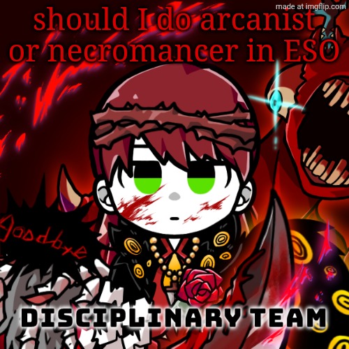 I'm having trouble choosing | should I do arcanist or necromancer in ESO | image tagged in lobotomy corporation dragnoc normal | made w/ Imgflip meme maker