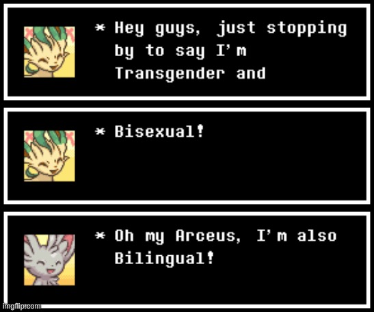 Synthesis and Mincy doing a Showvember bit (Arceus is the god of the pokemon universe) | made w/ Imgflip meme maker