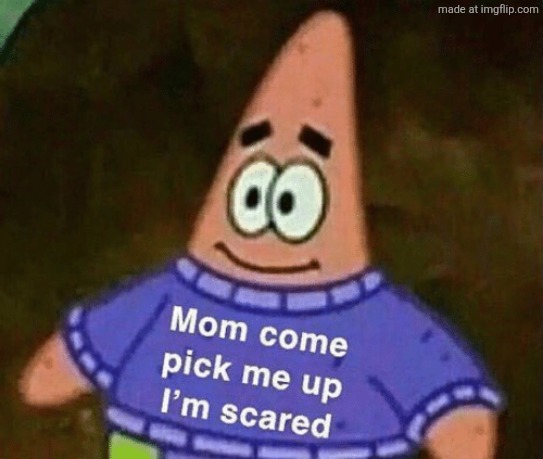 Mom come pick me up i'm scared | image tagged in mom come pick me up i'm scared | made w/ Imgflip meme maker
