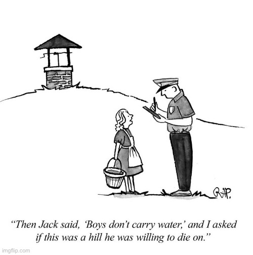 poor jack | image tagged in funny,cartoon,jack and jill | made w/ Imgflip meme maker