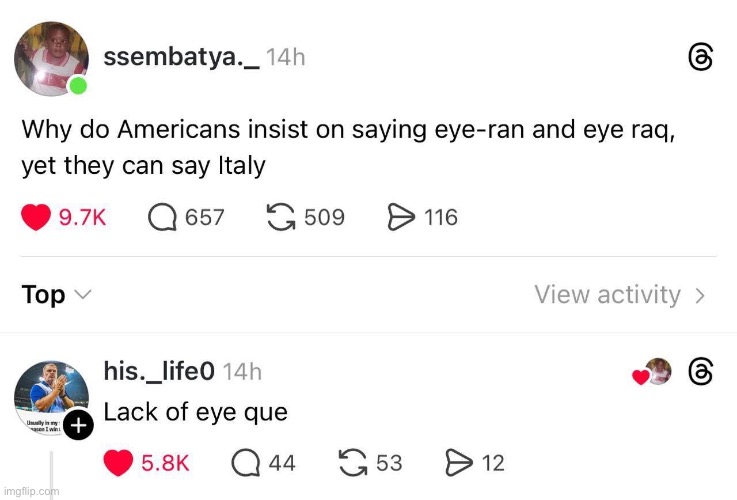 IQ | image tagged in iq,eye,iran,iraq | made w/ Imgflip meme maker