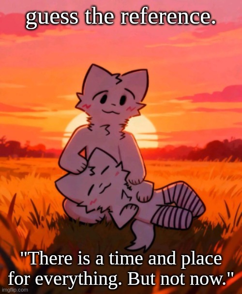 That0neguy announcement temp | guess the reference. "There is a time and place for everything. But not now." | image tagged in that0neguy announcement temp | made w/ Imgflip meme maker