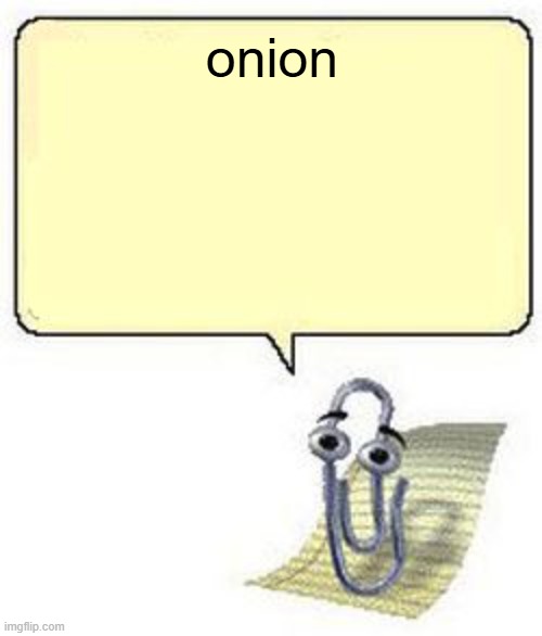 onion | onion | image tagged in clippy blank box,clippy,memes,onion,onions,vegetable | made w/ Imgflip meme maker