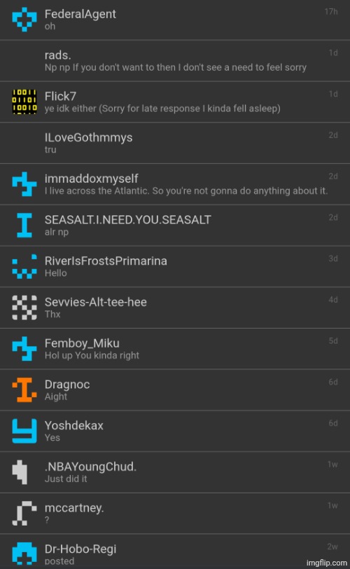Recent memechats | made w/ Imgflip meme maker