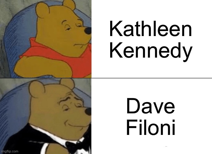 Posting Star Wars memes until may 4th (day 5) | Kathleen Kennedy; Dave Filoni | image tagged in memes,tuxedo winnie the pooh | made w/ Imgflip meme maker