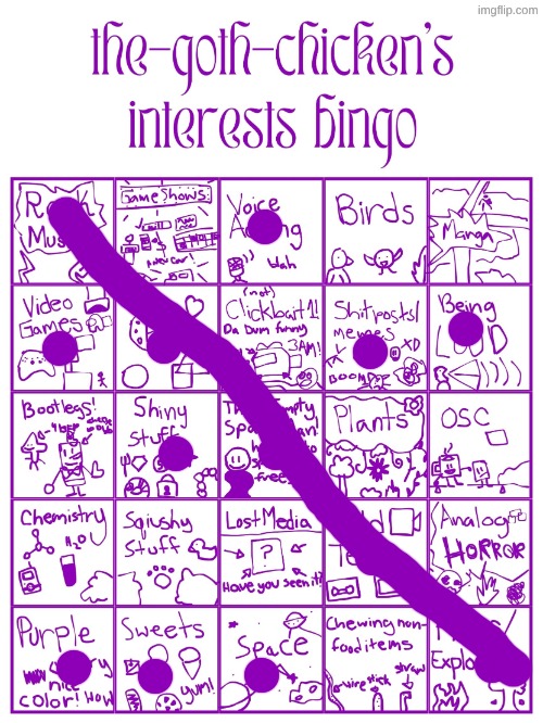 what is this absolutely HEAVENLY bingo gracing my eyes | image tagged in tgc interest bingo | made w/ Imgflip meme maker