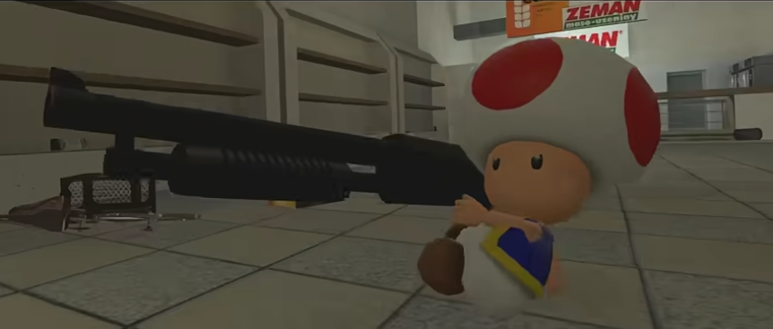 toad with gun Blank Meme Template