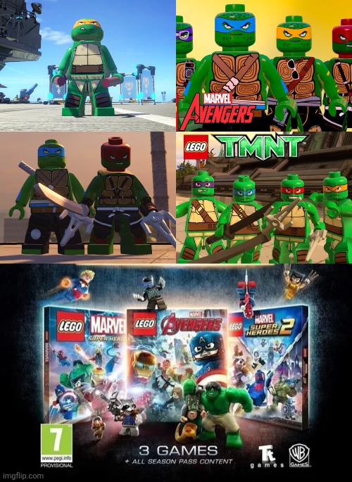 Teenage Mutant Ninja Turtles In LEGO Marvel Games Mod Blank Meme Template