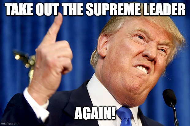 TAKE OUT THE SUPREME LEADER AGAIN! | image tagged in donald trump | made w/ Imgflip meme maker