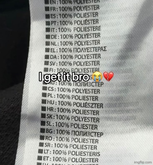1000000000% polyester | made w/ Imgflip meme maker