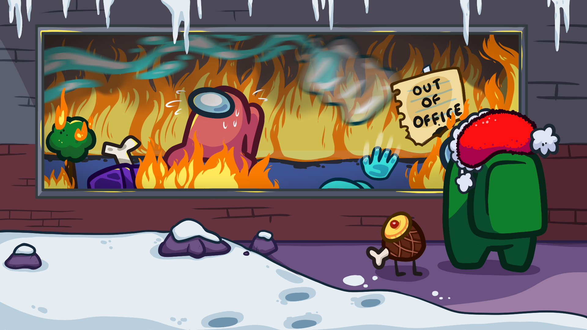 among us out of office Blank Meme Template