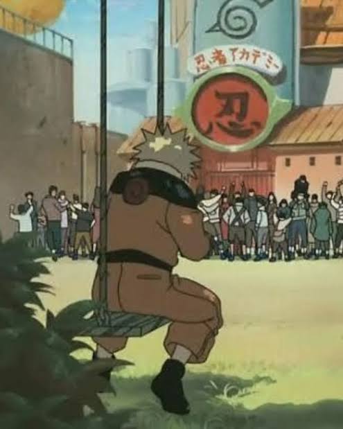 Naruto on a Swing Blank Meme Template