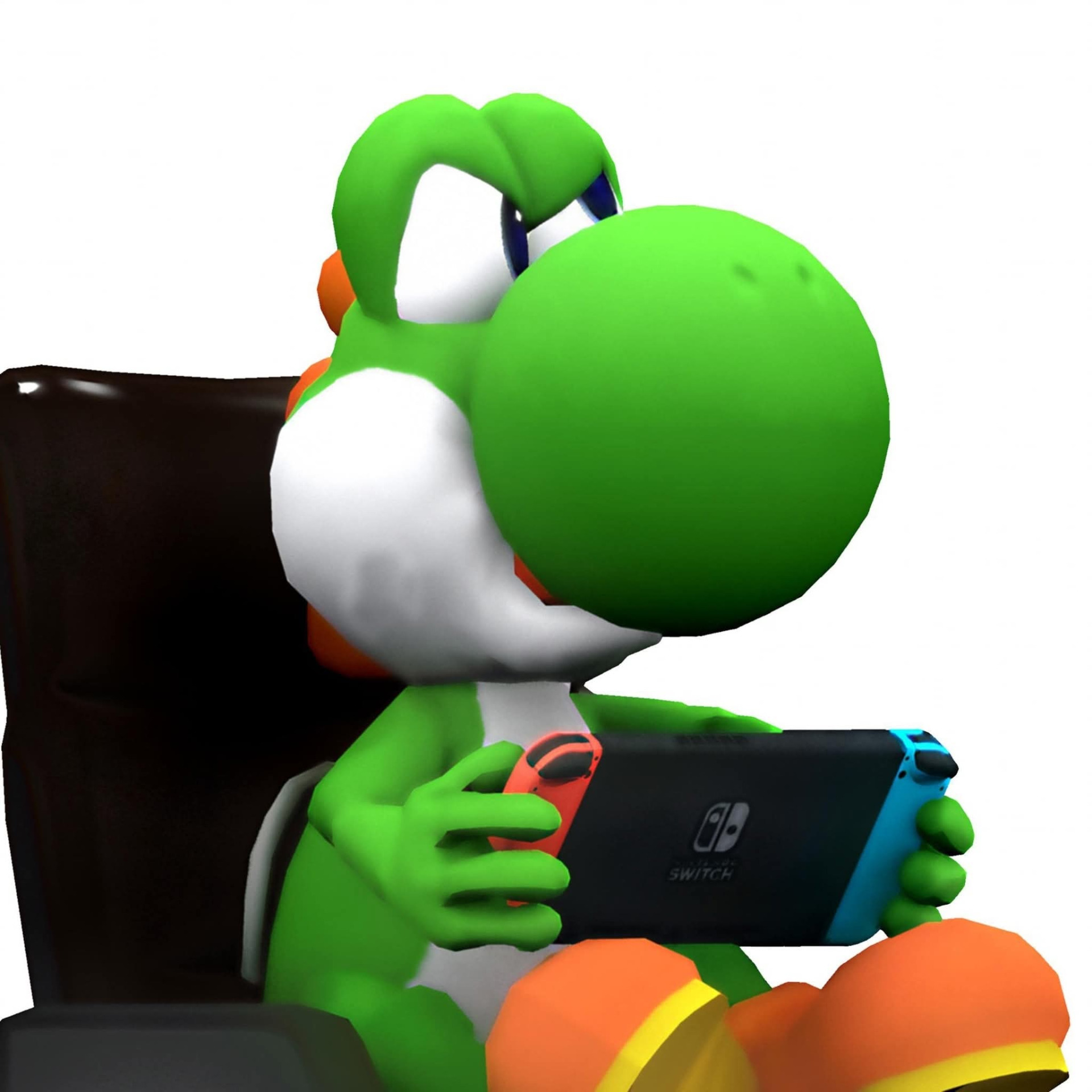 Angry Yoshi playing on Nintendo Switch Blank Meme Template