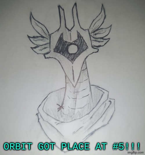 Hunter Temp by ShadowSkul | ORBIT GOT PLACE AT #5!!! | image tagged in hunter temp by shadowskul | made w/ Imgflip meme maker