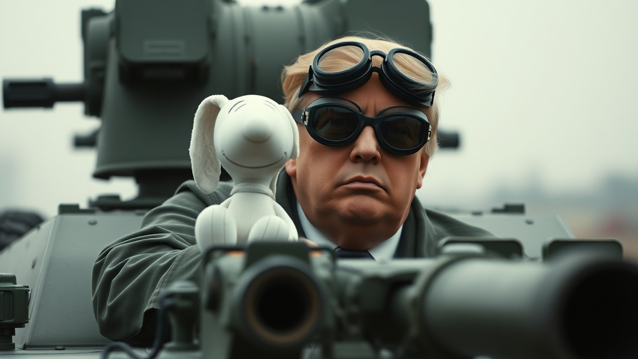 Trump tank Snoopy, candidate of peace, bringer of forever wars Blank Meme Template