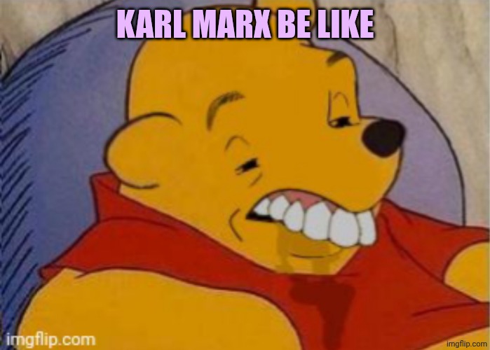 I hate Karl Marx | KARL MARX BE LIKE | image tagged in winnie pooh deforme | made w/ Imgflip meme maker