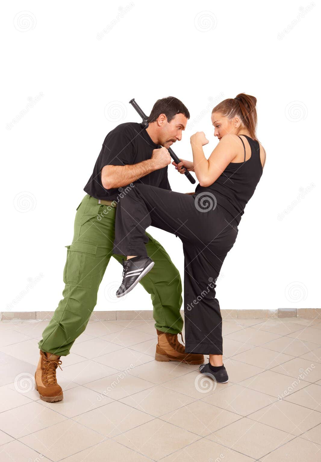 fight against woman Blank Meme Template