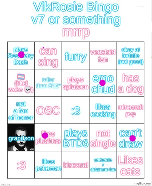 VikRosie Bingo NEW!!!!!!!!!!!!!!!!!! | image tagged in vikrosie bingo new | made w/ Imgflip meme maker