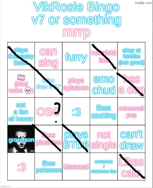 VikRosie Bingo NEW!!!!!!!!!!!!!!!!!! | image tagged in vikrosie bingo new | made w/ Imgflip meme maker