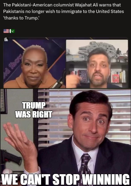 TRUMP WAS RIGHT; WE CAN'T STOP WINNING | image tagged in michael scott,funny,politics,donald trump,tweets | made w/ Imgflip meme maker