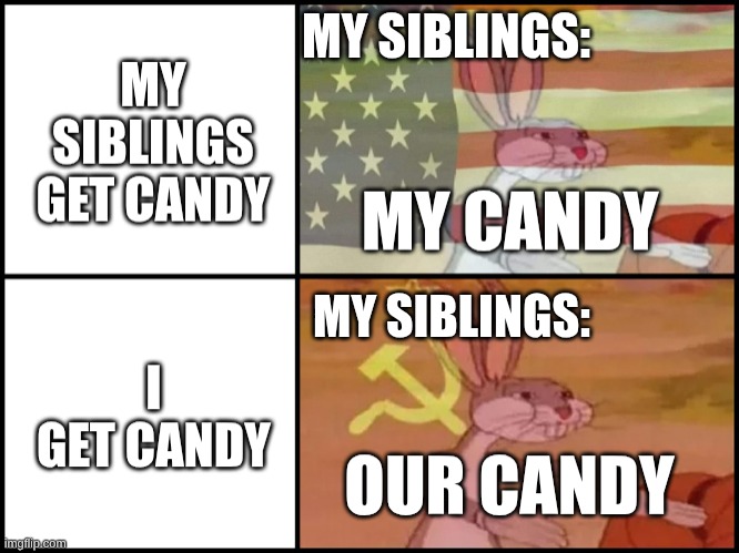 LEAVE MY CANDY ALONE!!!! | MY SIBLINGS:; MY SIBLINGS: | image tagged in fun | made w/ Imgflip meme maker